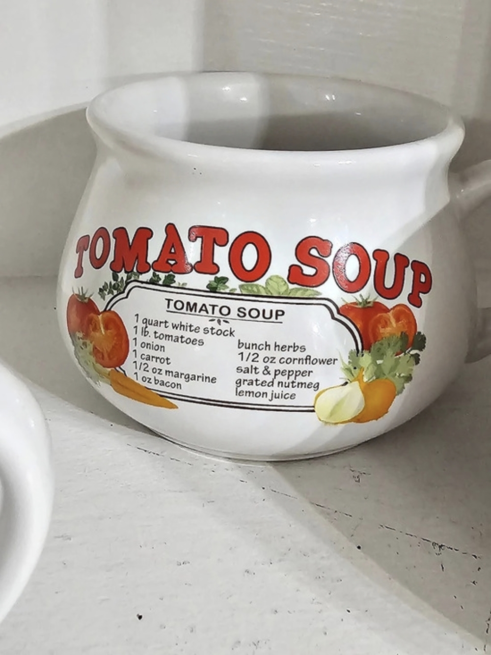 Dat'l Do-It Tomato Soup Recipe Ceramic Mug, White & Red